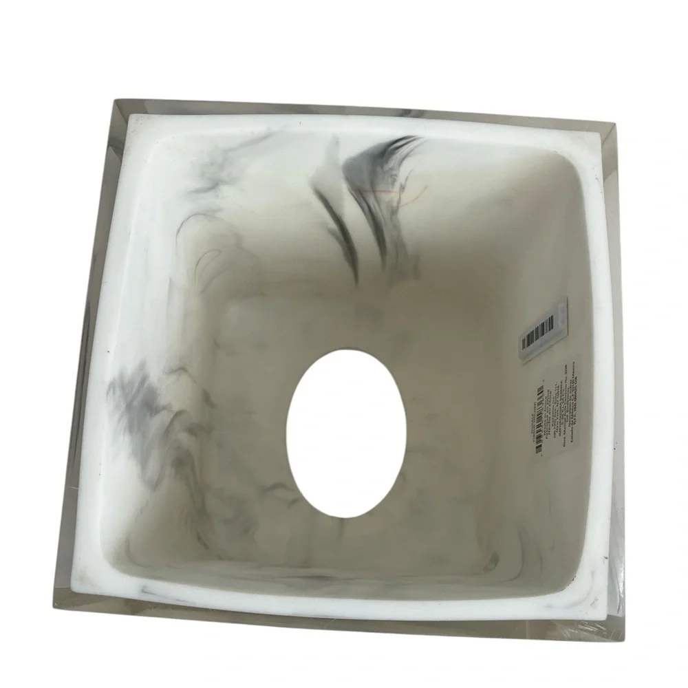 Kassatex Ducale Marble Resin Tissue Holder 5.33” x 5.33” x 5.71”